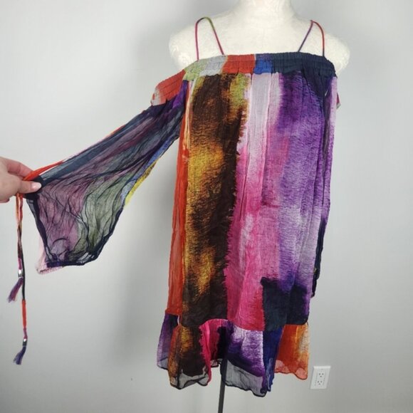 Floreat By Anthropologie Women's Zora Dress Rainbow Size Medium - Picture 4 of 13